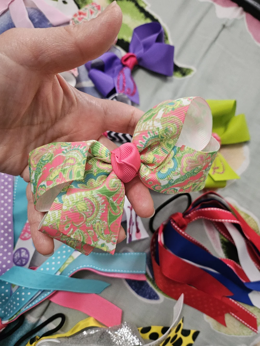 Colorful Girls Ribbon Hair Bows Set — Multicolor Assortment